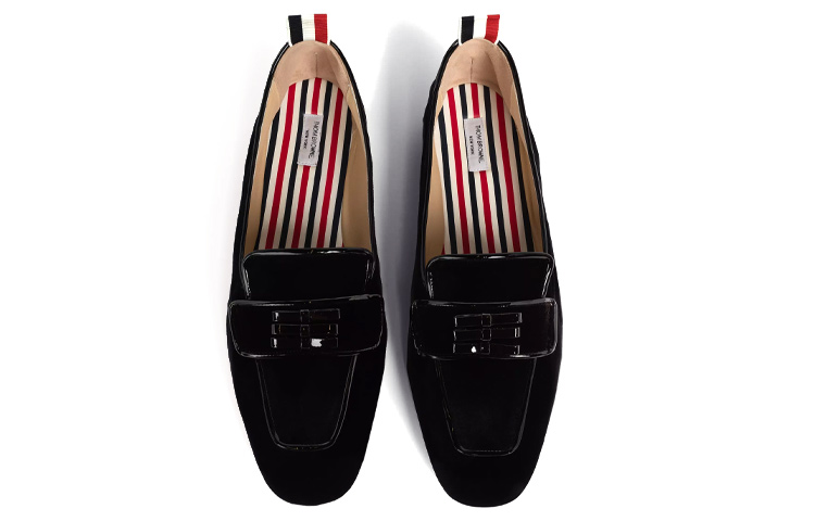 (W) Thom Browne Velvet Loafer 'Black Bow' 圖 3