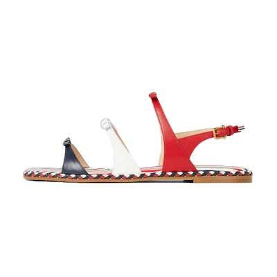 (W) Thom Browne Vitello 'Butterfly Bow Heeled Sandal - Multicolor'