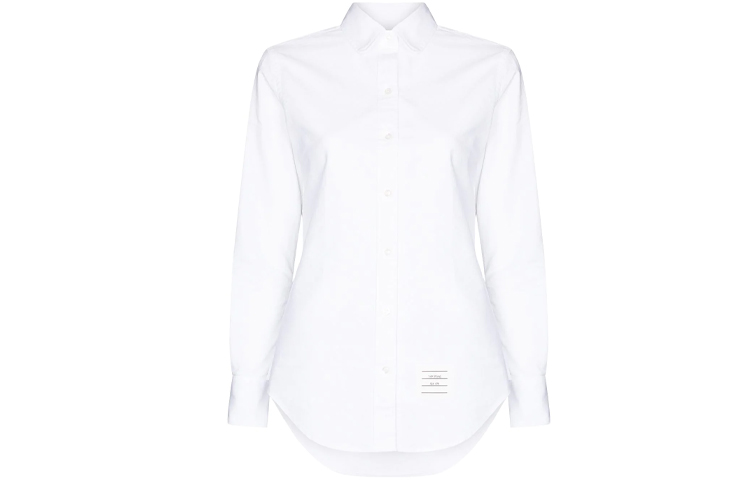 (Women) THOM BROWNE White Satin Detail Shirt SS21 FLL019A-06177-100