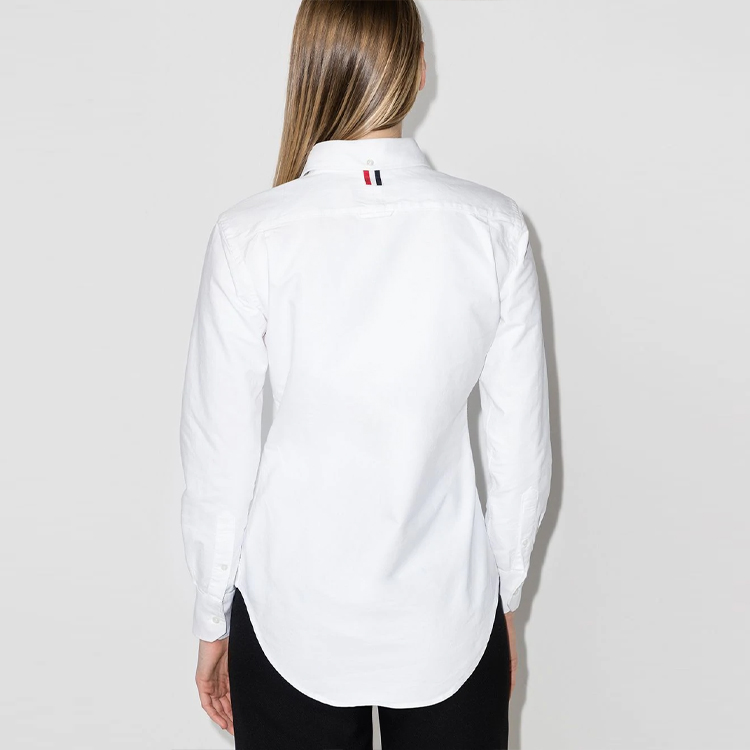 (Women) THOM BROWNE White Satin Detail Shirt SS21 FLL019A-06177-100 圖 5