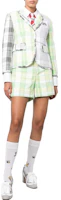 Lookbook (W) Thom Browne Celana Pendek Kasual Kotak-Kotak Wanita dengan Ikat Pinggang. FTC463A-F0171-330