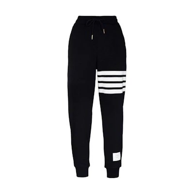 (Women) Thom Browne Women’s Striped Knit Joggers Navy Blue. FJQ069A-08138-415