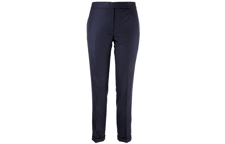 (Women) THOM BROWNE Wool Cropped Pants Navy Blue FTC025A-00626-415