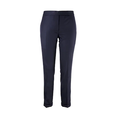 (Women) THOM BROWNE Wool Cropped Pants Navy Blue FTC025A-00626-415