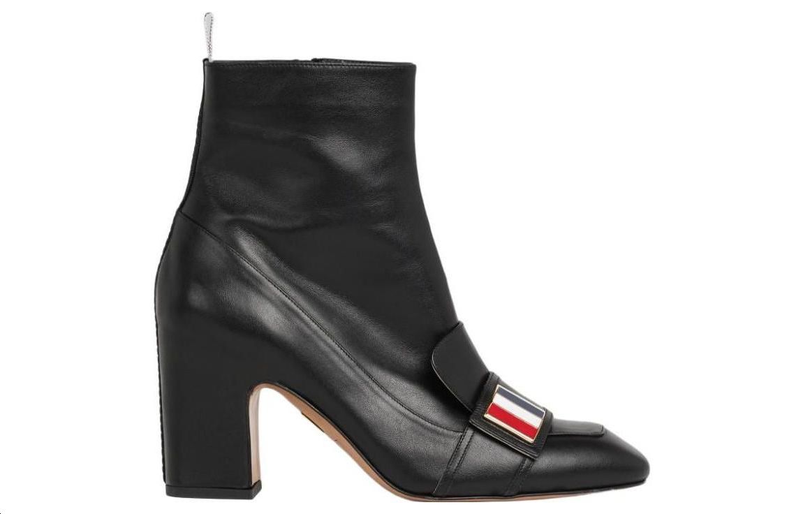 (W) Thom Browne Zippered Leather High-Heel Booties 'Black' 圖 2