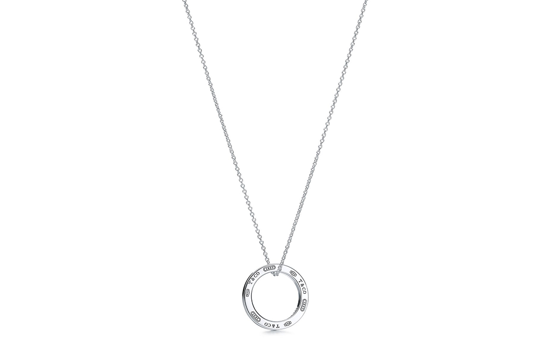 (Women) Tiffany & Co. 1837® Logo Engraved Circle Pendant Silver Necklace for Women. 60013960 圖 2