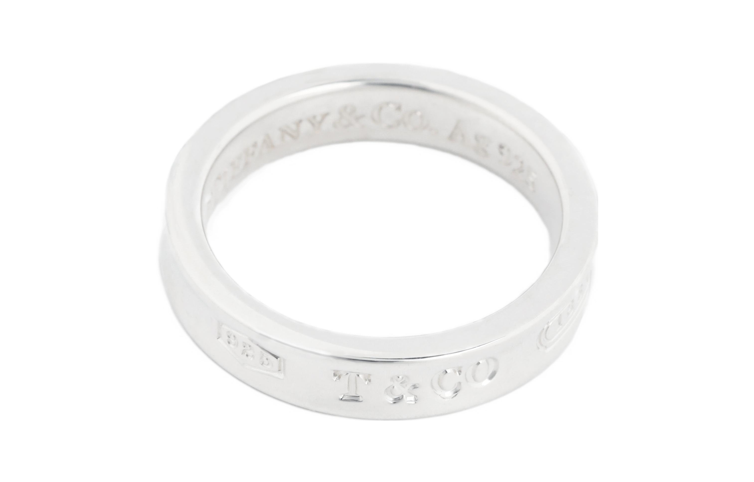 Shop (W) 蒂芙尼1837窄版银戒指 925纯银 银色戒指 GRP01703