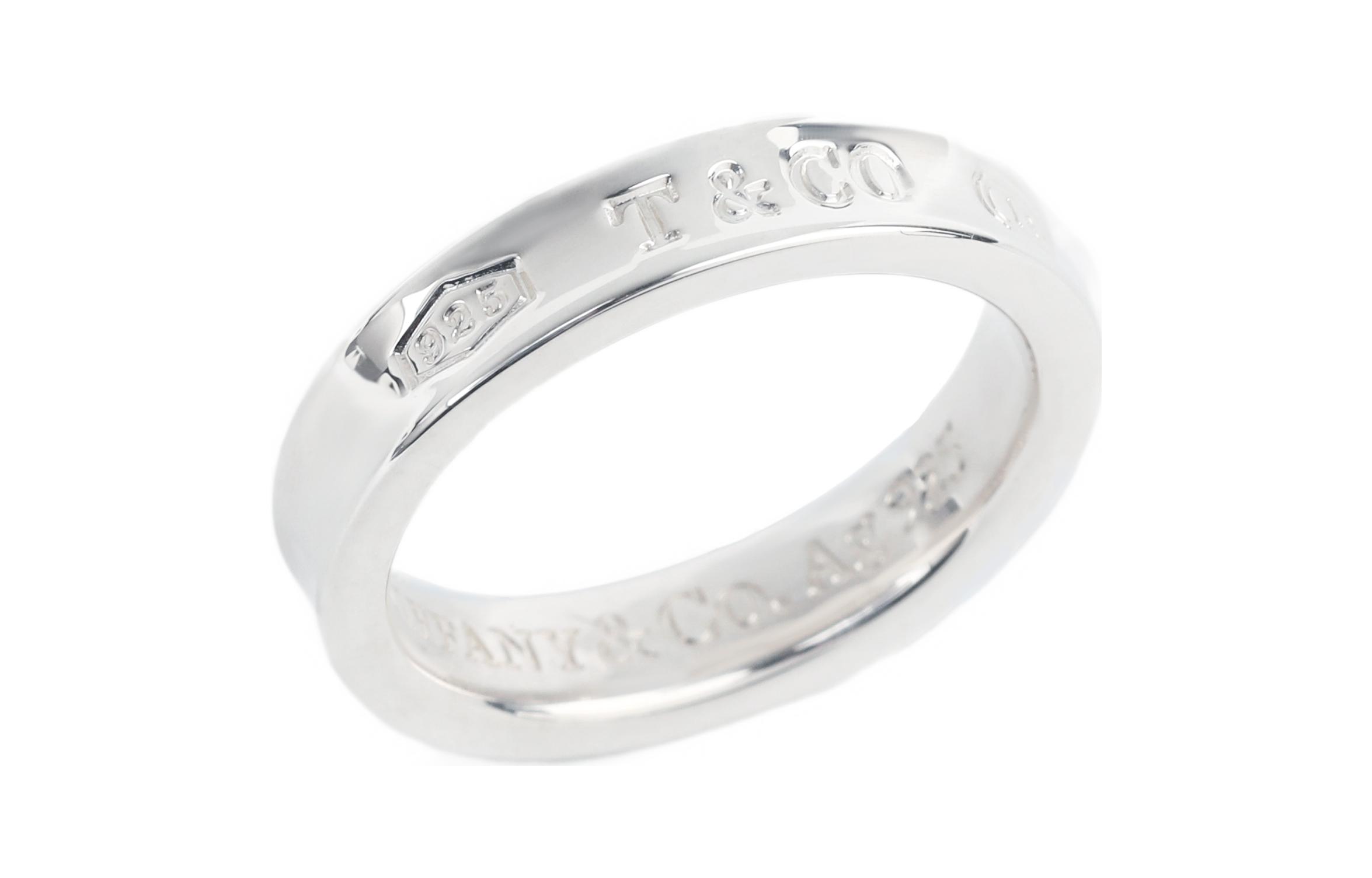 Purchase (W) 蒂芙尼1837窄版银戒指 925纯银 银色戒指 GRP01703