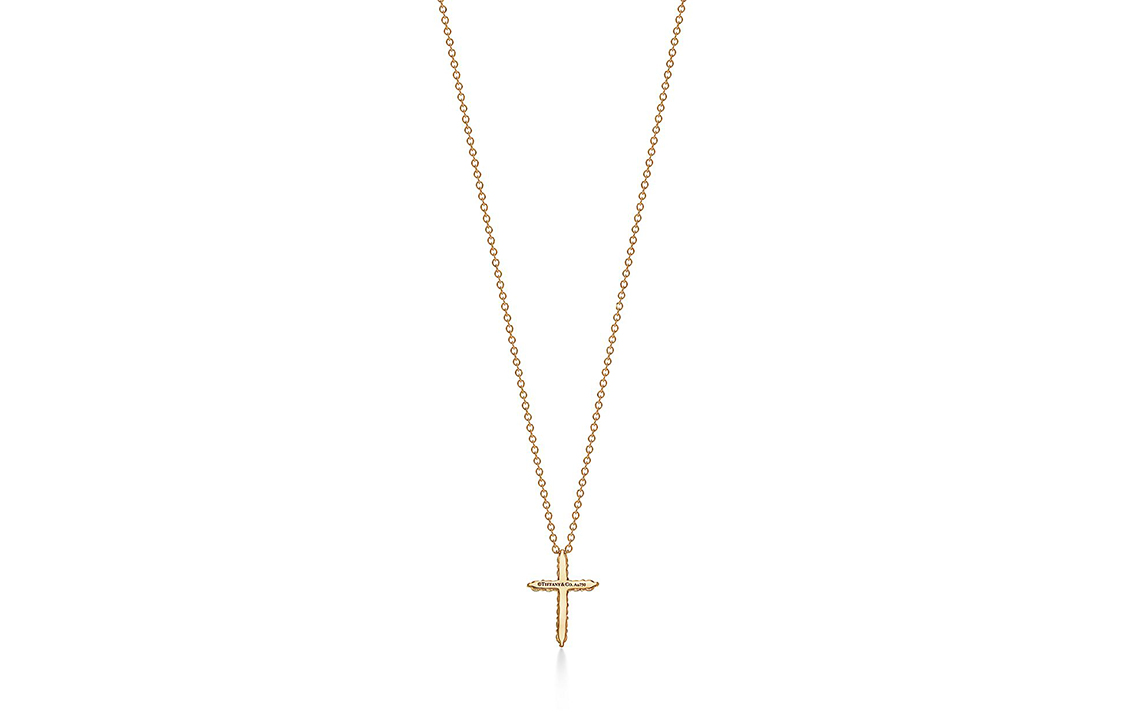 (Women) TIFFANY & CO. 18K Gold Diamond Cross Pendant Necklace for Women - Gold 67124766 圖 3