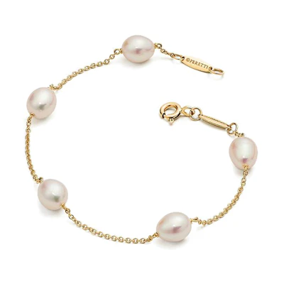 (Women) TIFFANY & CO. 18K Gold Pearl Bracelet for Women - Gold. GRP09640