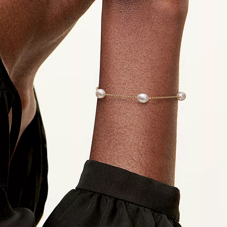 (Women) TIFFANY & CO. 18K Gold Pearl Bracelet for Women - Gold. GRP09640 圖 4