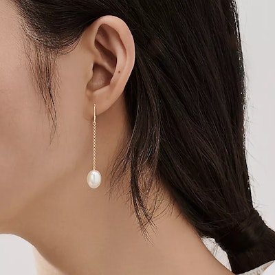 (W) Tiffany & Co. 18K金珍珠垂墜設計耳環 - 金色 GRP09643 Shop (W) Tiffany & Co. 18K金珍珠垂墜設計耳環 - 金色 GRP09643