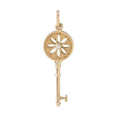 (Women) TIFFANY & CO. 18K Rose Gold Daisy Key Pendant Necklace for Women. GRP08552