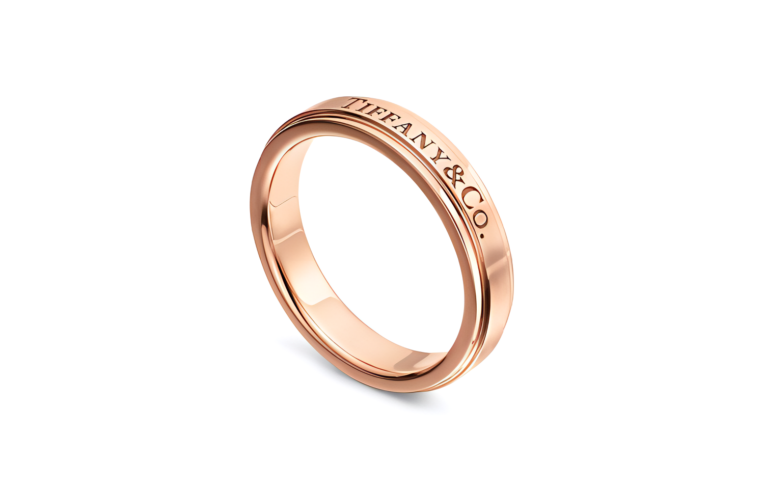 (Women) Tiffany & Co. 18K Rose Gold Letter Logo Ring for Women in Rose Gold. GRP10914