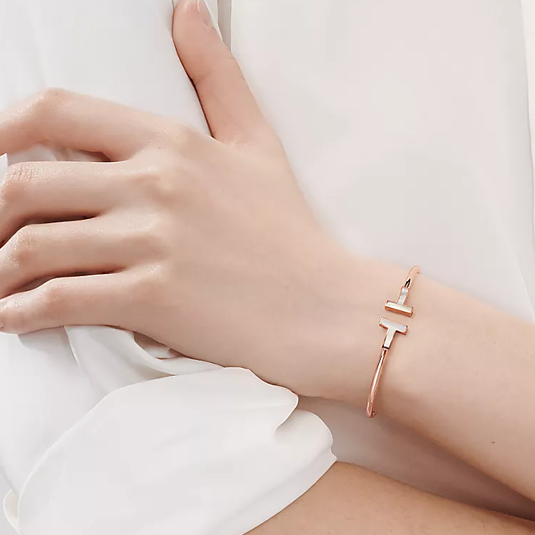 (Women) TIFFANY & CO. 18K Rose Gold Mother-of-Pearl Coil Bracelet for Women - Rose Gold. 63958336 圖 6