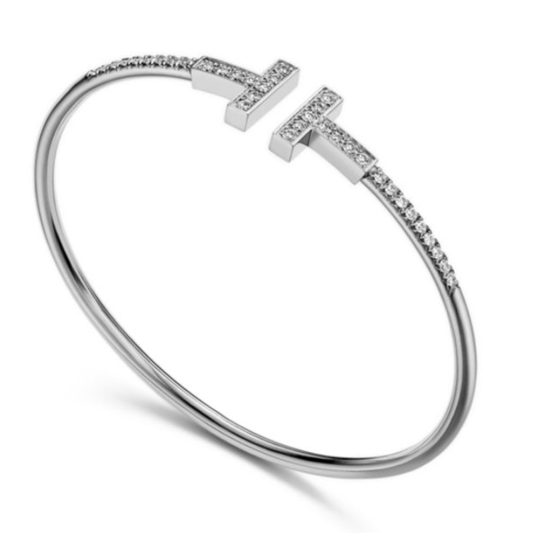 Lookbook (W) Tiffany & Co. 18k白金雕刻Logo銀手鍊 女款 73122236