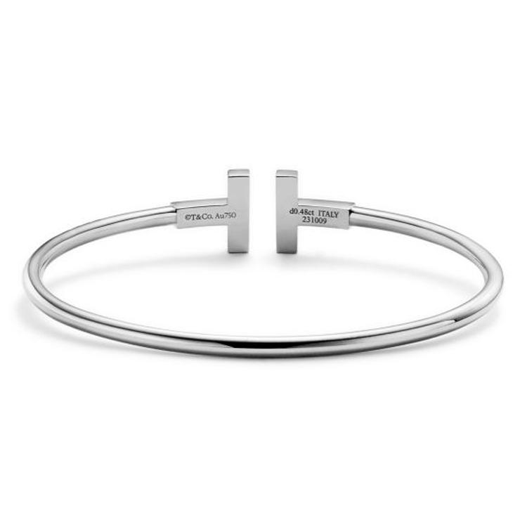 Shop (W) Tiffany & Co. 18k白金雕刻Logo銀手鍊 女款 73122236