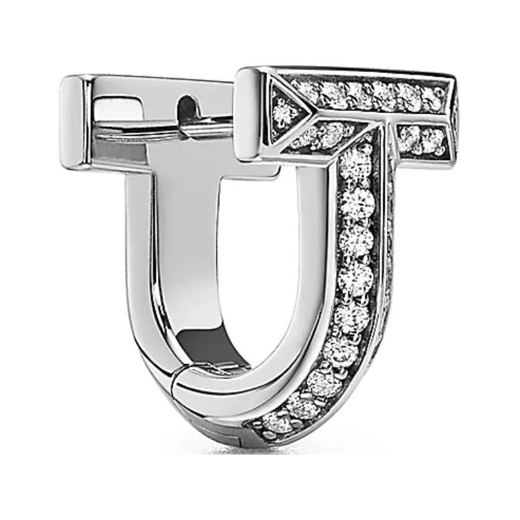 (Women) TIFFANY & CO. 18K White Gold Letter Design Earrings for Women - Silver. 73586143 圖 3