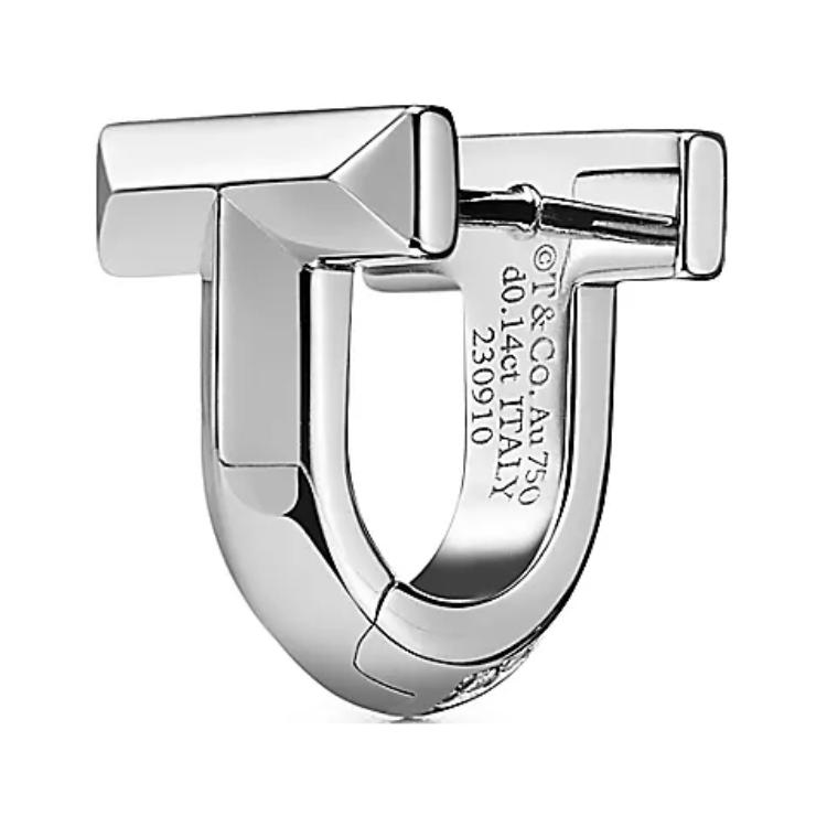 (Women) TIFFANY & CO. 18K White Gold Letter Design Earrings for Women - Silver. 73586143 圖 4