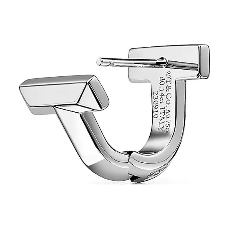(Women) TIFFANY & CO. 18K White Gold Letter Design Earrings for Women - Silver. 73586143 圖 5