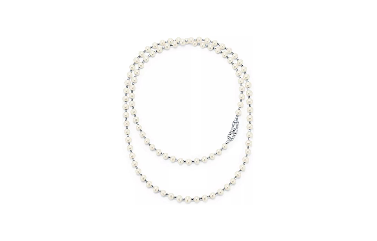 (Women) TIFFANY & CO. 925 Silver Freshwater Pearl Beaded Design Necklace Women White 64048058