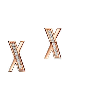 (Women) TIFFANY & CO. 18k Rose Gold Diamond Stud Earrings 67812360