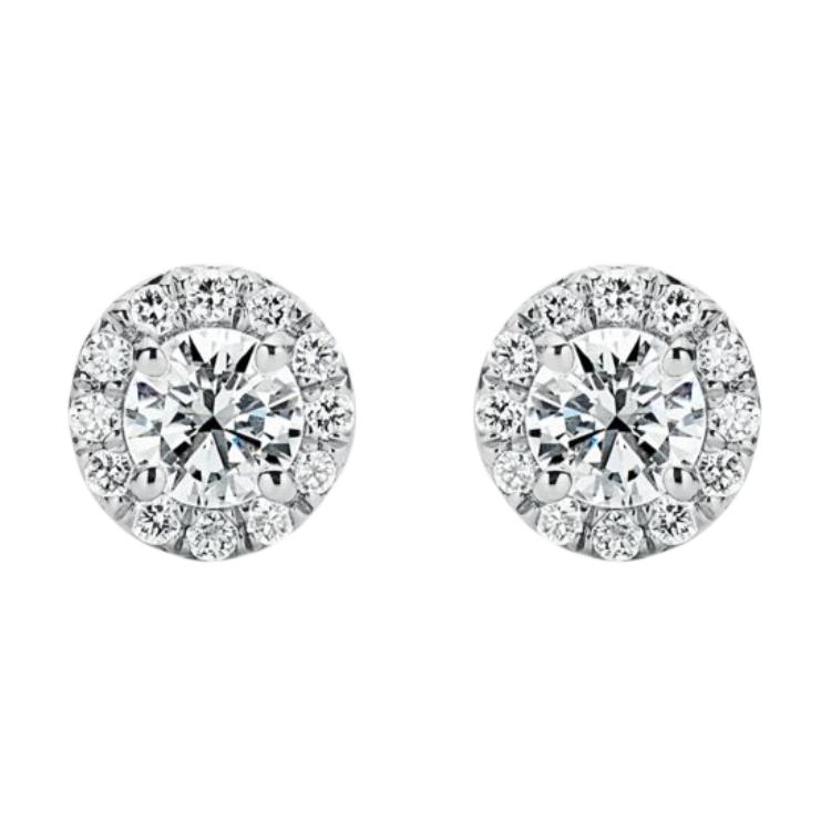 (Women) TIFFANY & CO.  Platinum Diamond Stud Earrings Silver Color 60987440
