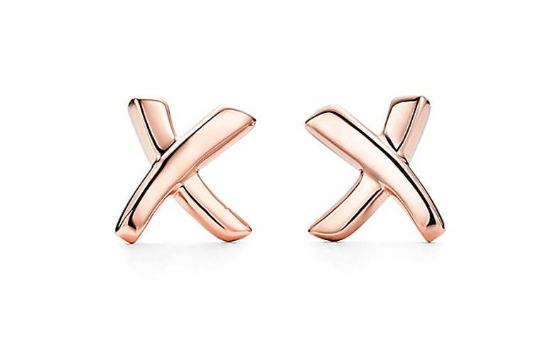 (Women) TIFFANY & CO.  X-Shaped 18K Rose Gold Stud Earrings 61912592 圖 2