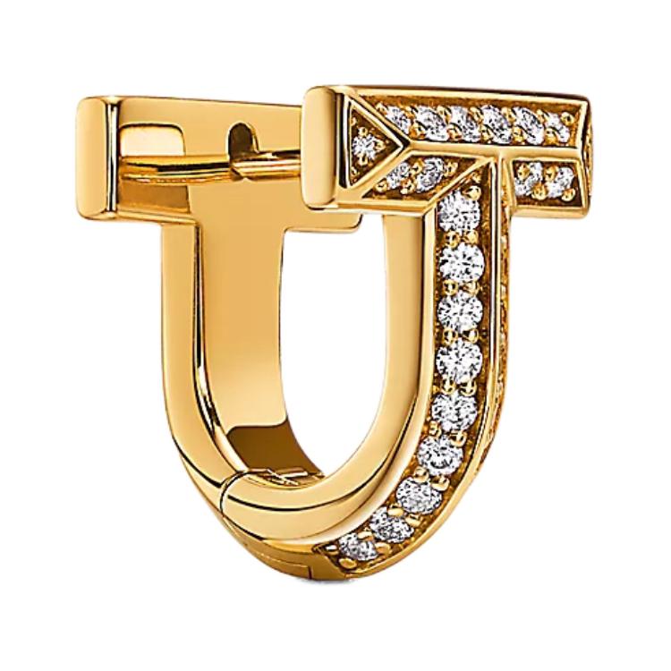 Lookbook (W) TIFFANY & CO. 字母設計18K金女士耳環 - 金色 73586100