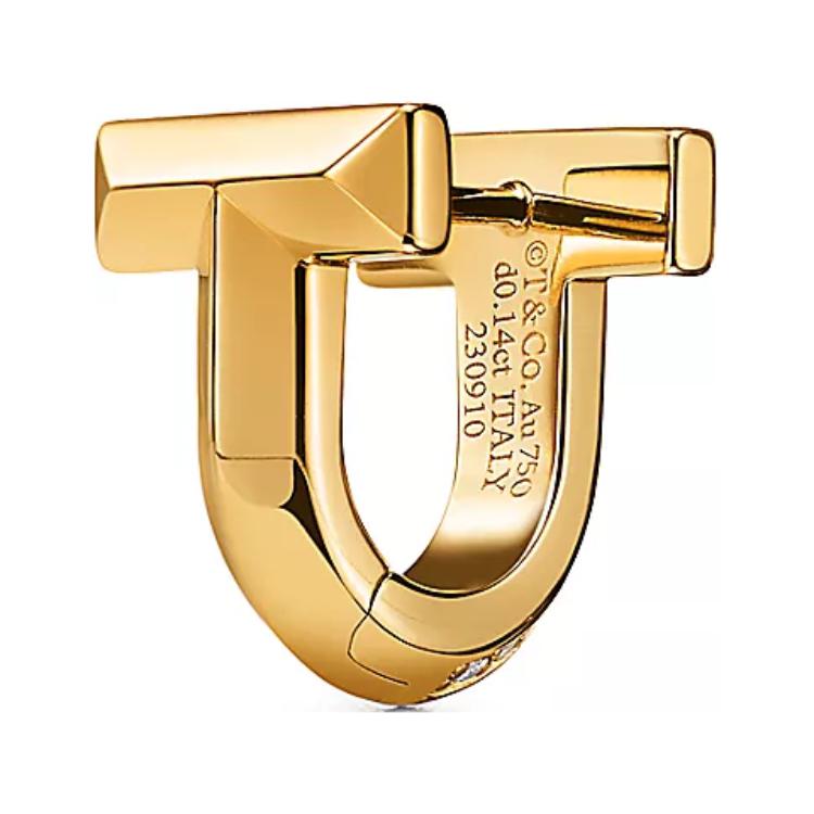 Shop (W) TIFFANY & CO. 字母設計18K金女士耳環 - 金色 73586100