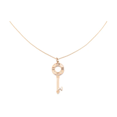 (Women) TIFFANY & CO. Atlas® 18K Rose Gold Diamond Key Pendant Necklace - Women GRP09023