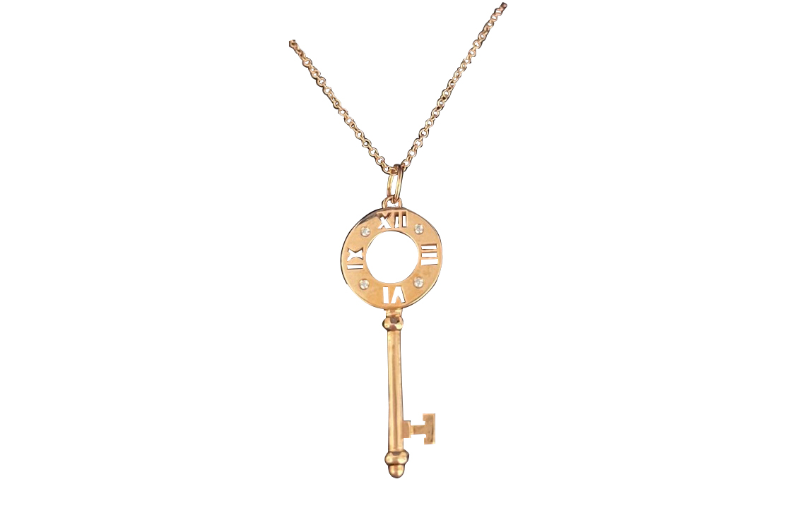 Order (W) 蒂芙尼Atlas® 18K玫瑰金钻石钥匙吊坠项链 - 女士 GRP09023