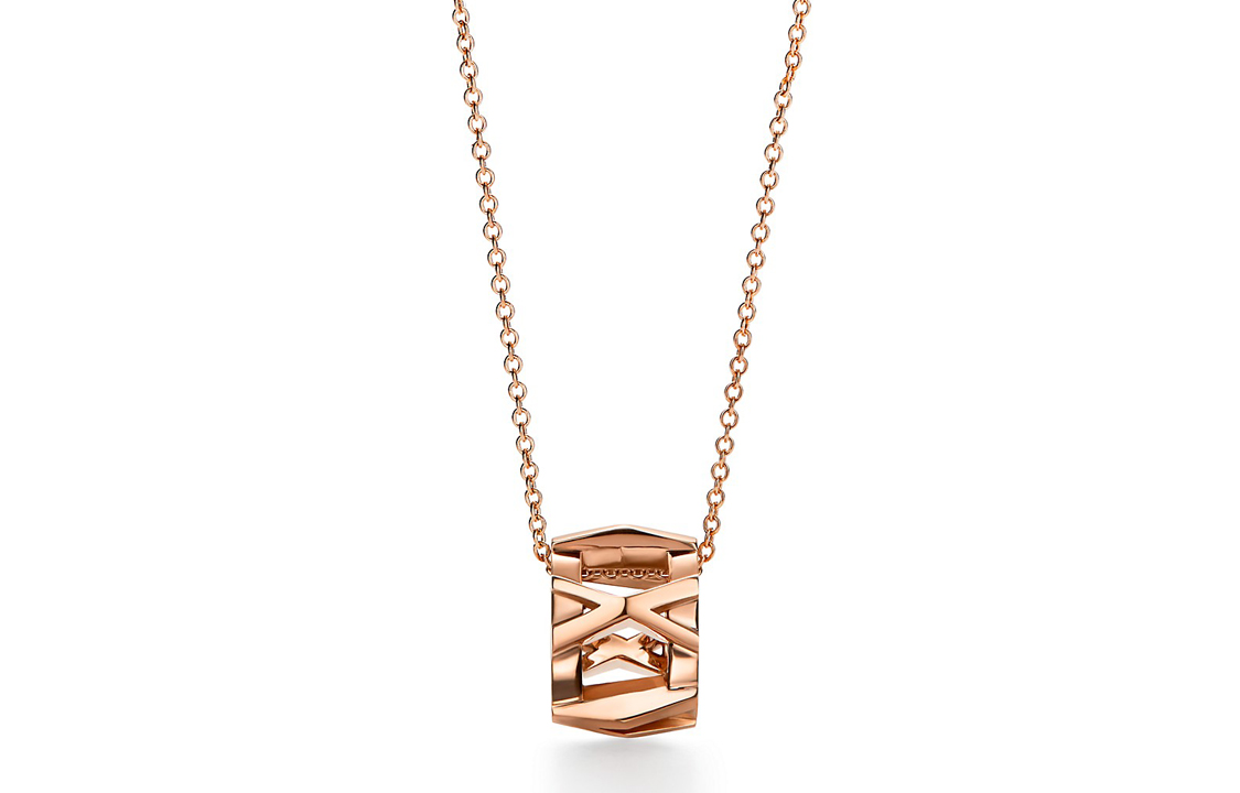 (Women) TIFFANY & CO. Atlas Series X Openwork Necklace 18K Rose Gold Large . 68916828 圖 2