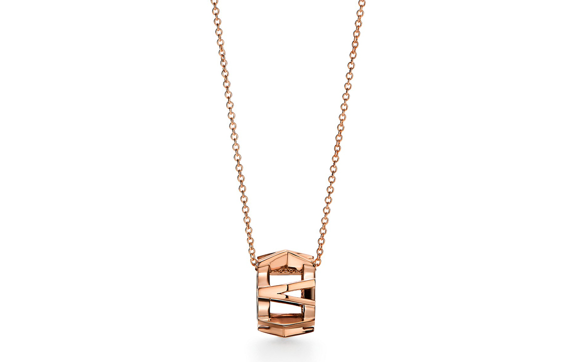 (Women) TIFFANY & CO. Atlas Series X Openwork Necklace 18K Rose Gold Large . 68916828 圖 4