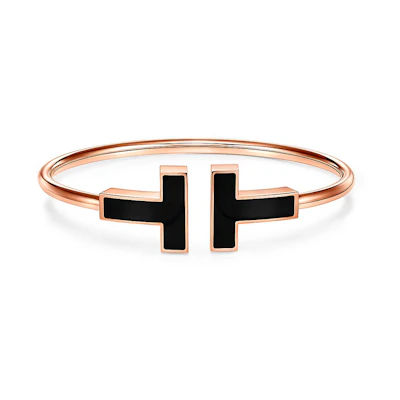 (Women) TIFFANY & CO. Black Onyx Coil 18K Rose Gold Bracelet for Women. GRP11327