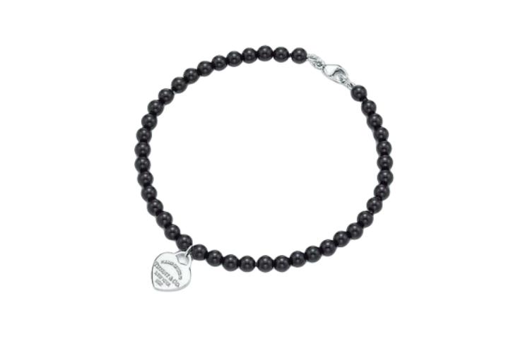 (Women) TIFFANY & CO. Black Onyx Silver Heart Letter Pendant Bracelet for Women. 31117887 圖 2
