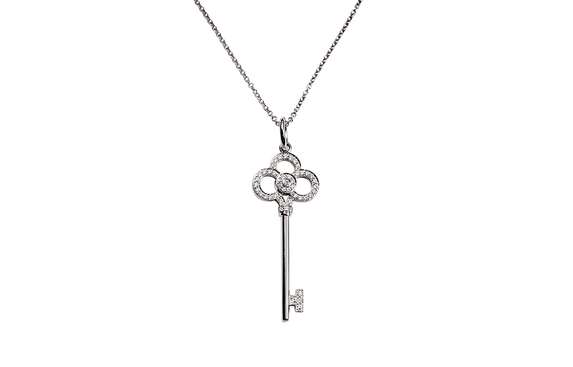 Order (W) Tiffany & Co. 皇冠鑰匙吊墜項鍊 18K白金 女士銀色 GRP08178