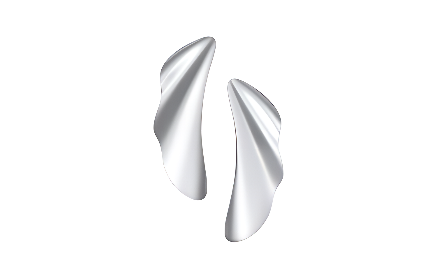 (Women) TIFFANY & CO. Curved Wave Silver Earrings for Women - Silver. GRP11438