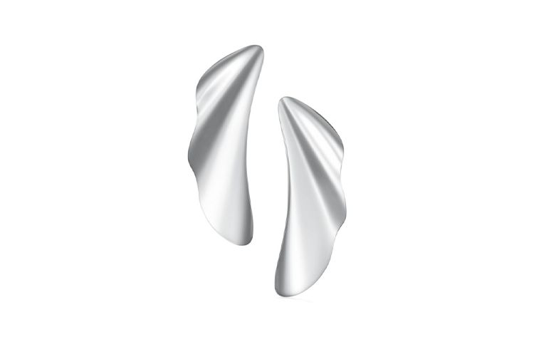 Order (W) TIFFANY & CO. 女款波浪曲線純銀耳環 - 銀色。 GRP11438