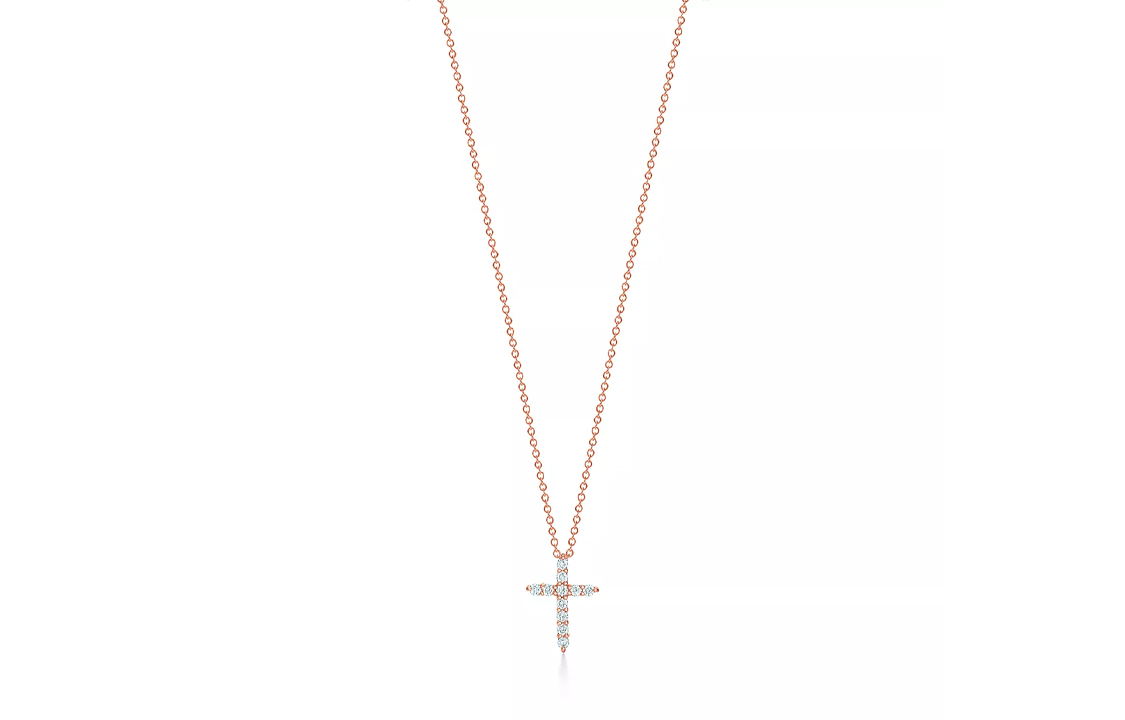 (Women) TIFFANY & CO. Diamond Cross Necklace for Women in Rose Gold. 67124731 圖 2