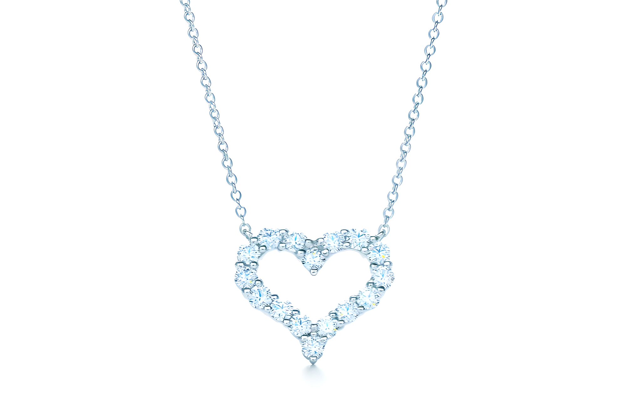 (Women) TIFFANY & CO. Diamond Hearts™ Platinum Pendant Necklace for Women - White 60007523