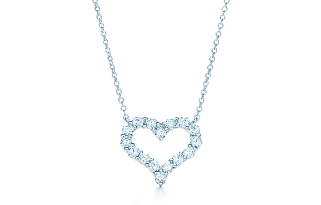 (Women) TIFFANY & CO. Diamond Hearts™ Platinum Pendant Necklace for Women - White 60007523 圖 2