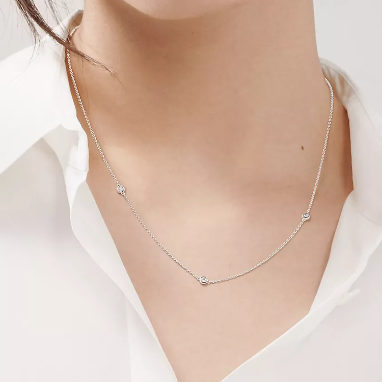 (Women) TIFFANY & CO. Diamond Sterling Silver Necklace for Women - Silver GRP00894 圖 3