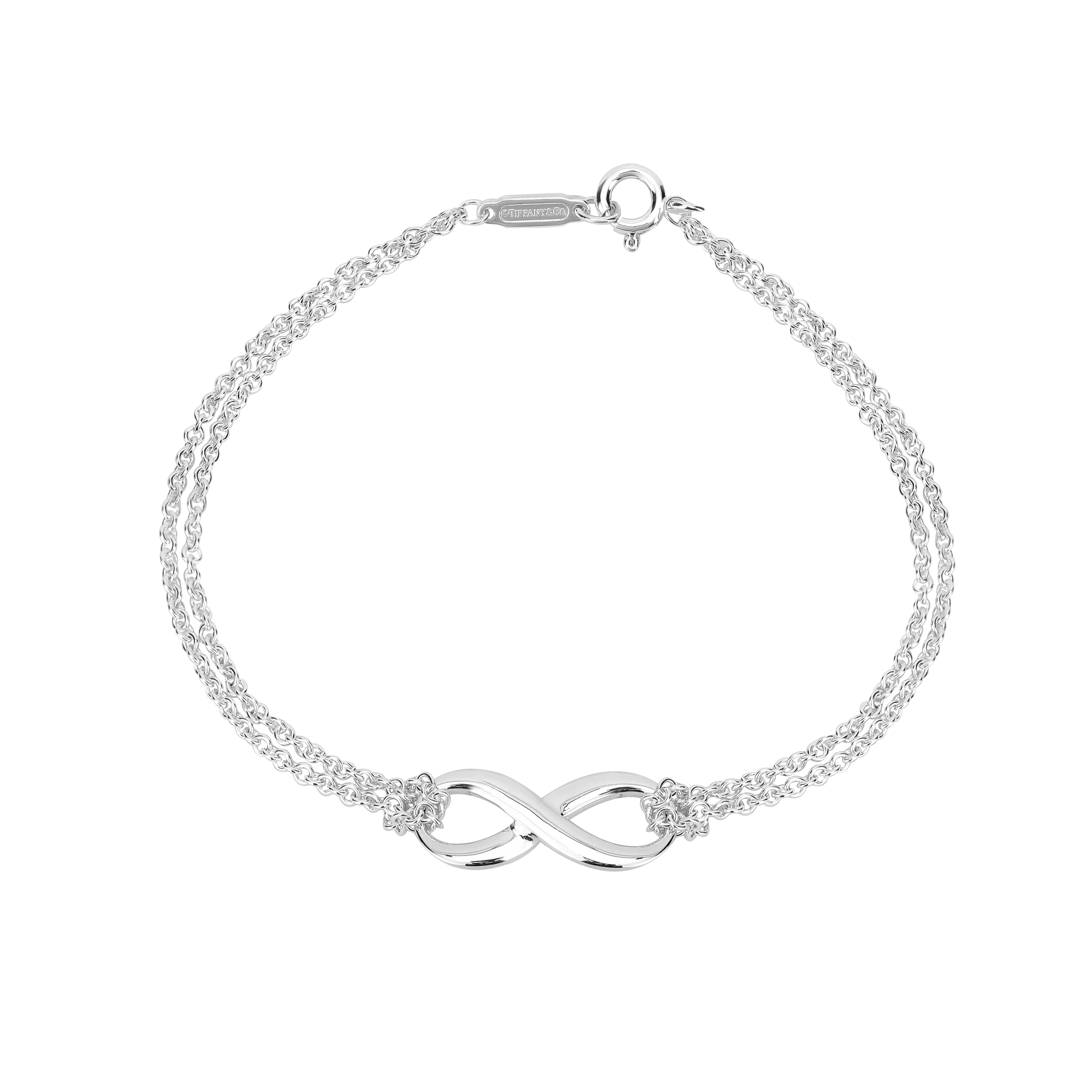 (Women) Tiffany & Co. Double Chain Bow Charm Silver 925  Bracelet. 30036298 圖 2
