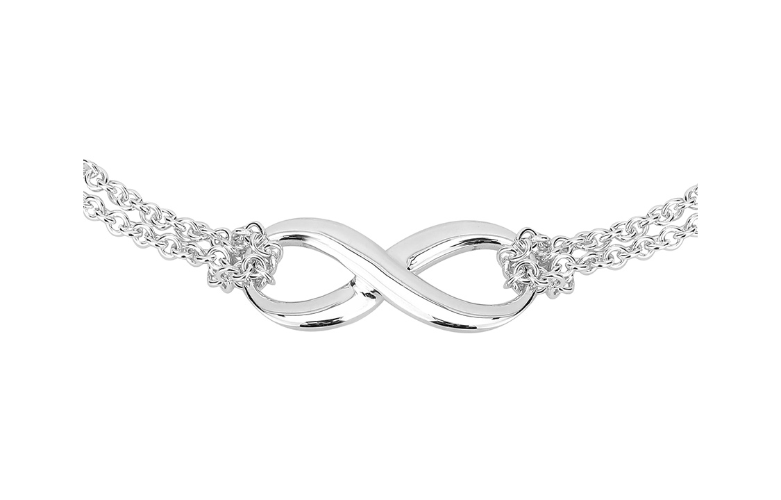 (Women) Tiffany & Co. Double Chain Bow Charm Silver 925  Bracelet. 30036298 圖 3
