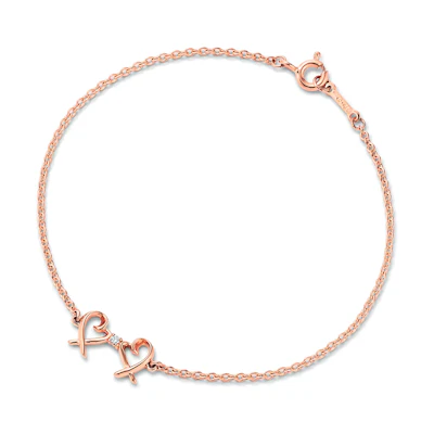 (Women) TIFFANY & CO. Double Loving Heart 18K Rose Gold Bracelet for Women 63062472