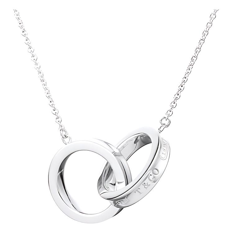 (Women) TIFFANY & CO. Double Ring 925 Silver Necklace for Women - Silver. 22992139,37469017,30319575