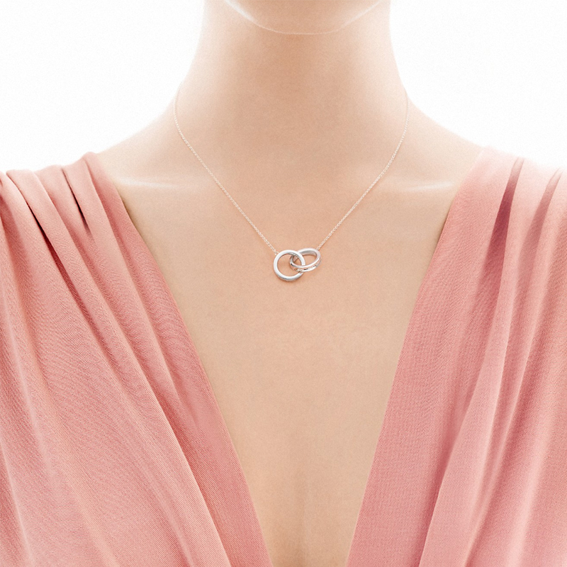 (Women) TIFFANY & CO. Double Ring 925 Silver Necklace for Women - Silver. 22992139,37469017,30319575 圖 4