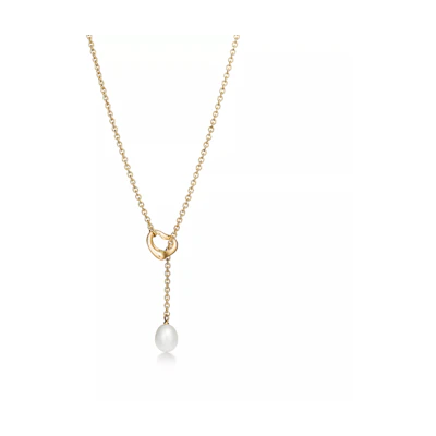 (Women) TIFFANY & CO. Elsa Peretti 18K Gold Heart Pearl Necklace for Women Gold. 60120367