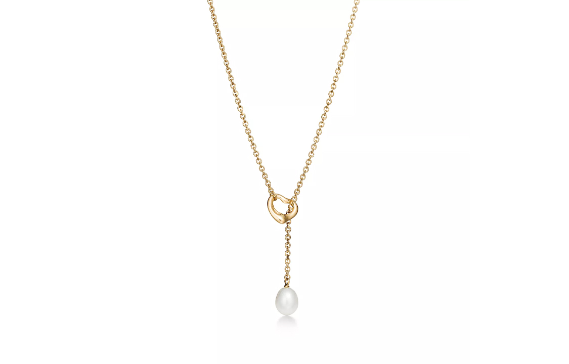 (Women) TIFFANY & CO. Elsa Peretti 18K Gold Heart Pearl Necklace for Women Gold. 60120367 圖 2